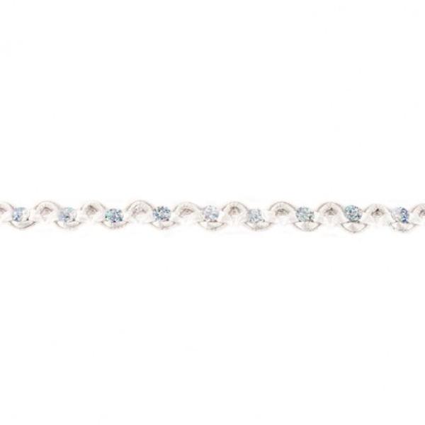 Zackenlitze 10mm Breit mit Pailetten/Blumenpailetten Silber